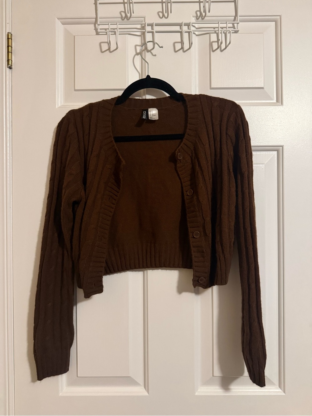 H&M Chocolate Brown Cable-Knit Cardigan